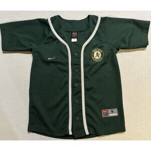 Y2K Nike Team MLB Oakland Athletics A'S Embroidered Baseball Jersey Size S Youth